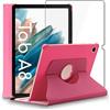ebestStar - Cover per Samsung Galaxy Tab A8 10.5 (2021) SM-X200 X205, Custodia Protezione Rotazione 360, Pelle PU, Rosa + Vetro Temperato