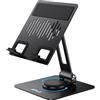 JETech Supporto Tablet, Regolabile Girevole Scrivania Titolare con 360 Gradi Rotante Base, Pieghevole Culla per iPad/iPad Air/Pro/Mini, Galaxy Tab A11/A9/S11/S10 FE, Tab/Phones(4-13), Nero