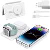 Soslina Stazione di Ricarica Apple,Portatile Caricatore Wireless iPhone 3 in 1 Base Ricarica iPhone, wireless charger Magnetico per iPhone 17 16 15 14 13 12 Serie,Apple Watch 11-2, Air-Pods 4 3 2 Pro Soslina