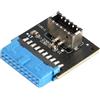 ieron Adattatore da USB 3.0 a 3.2 - intestazione interna a 19 pin a USB 3.2 / tipo C 20 pin TYPE-E pannello frontale esterno sistemi di supporto - WINXP/ 7/8/10 32/64BIT/MAC/Linux