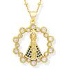 TAMHOPE Collana con Amuleto Medaglia Virgen De La Caridad del Cobre,Collana con Moneta con Cerchio di Strass E Medaglione Miracoloso della Vergine Maria