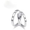 IMINI Coppia di anelli in argento Sterling 925 regolabile e minimalista Promessa di fidanzamento e fede nuziale Set di fasce per dita Gioielli delicati regali per lui e lei