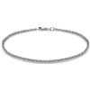 CARISSIMA Braccialetto in Oro Bianco 9ct Donna con Catena Tocalle 2.4mm, Lunghezza 19cm/7.5