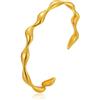 BelleVive 18 carati bracciali placcati in oro per donne, aperti, regolabili, bracciali d'oro, bracciali martellati ampi, bracciali minimalisti sottili in oro, Stile 3