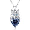 Tiehuoxia Collana A Lupo Con Cuore E Zaffiro In Argento Sterling 925, Gioiello Con Pietra Nascita Di Settembre Regalo Di Compleanno Natale Per Donne, Madre, Moglie E Amiche