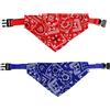 Pevlkawr Set di 2 bandane per cani, bavaglini triangolari, bavaglini regolabili, triangolari per animali domestici, per cuccioli e gattini (rosso e blu)