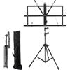Vexnaro Leggio Musicale Pieghevole 2 in 1, Altezza Regolabile Porta Spartiti Musicali Leggio da Tavolo, Porta Spartiti in Metallo Portatile, con Borsa, Leggero e Compatto per Viaggiare