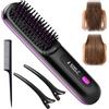 KQLHLHDYZ BellaBrush Pro H-air S-traightener Brush - Spazzola lisciante per capelli senza fili, 2 in 1, ioni negativi, per tutti i tipi Ha-ir (nero)