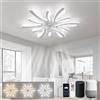 LJX Lampadario Ventilatore 78cm Ventilatore da Soffitto con Luce Compatibile Alexa Timer Silenzioso Reversibile Plafoniera Ventilatore per Camera da Letto Soggiorno, Bianco