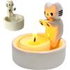 Quixotical Gatto Portacandele, Portacandele Gattino Cartone Animato, Simpatico Portacandele con Gattino, Gatto Tealight Titolari Scaldare le Zampe, Decorazione Regali per gli Amanti dei Gatti