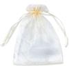PLECUPE 100 sacchetti in organza, 35 x 58 cm, sacchetto in organza, con coulisse, per matrimonio, sacchetto regalo, per gioielli, confezione - bianco