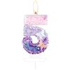 mciskin Candele per torta a forma di farfalla numero 5, candele per torta di 5° compleanno, decorazioni per torta per 5° compleanno, candele di compleanno a farfalla viola rosa, decorazioni per torte a