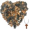 CHENNAN 200 Pezzi Mini Croce in Legno Ciondoli per Bomboniere - Perline di Acrilico, Pendenti Non Finiti, Collana Uomo Retrò, Gioielli Preghiera