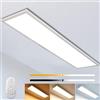 Thanger Plafoniera a LED dimmerabile 120x30 cm con Telecomando, Pannello da Soffitto da 40W con luce a forte Luminosità, 2700K - 6500K Cambio di colore Lampada per ufficio Laboratorio Soggiorno