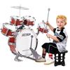 m zimoon Batteria Jazz per Bambini, 5 Tamburi con Sgabello e Pedale