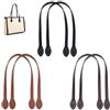 gvivej Manici per Borse in Pelle, 6 Pezzi Manico con Cinturini in Vera Pelle, Cinturino Corto in Pelle PU per Borsa con Fori Terminali A Forma di Orecchio, per Borse All'uncinetto, Shopping bag, 3 Colori