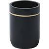 Spirella, elegante e moderno portaspazzolino in ceramica, design nero opaco e oro, perfetto per un bagno elegante, dimensioni 7 x 11,5 cm