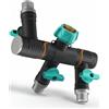 rainfactory sdoppiatore Rubinetto Giardino 3 Vie Verticale 3/4 - connettore Tubo Giardino con attacchi girevoli 360° e valvole indipendenti - Adattatore Rubinetto per irrigazione e Giardino