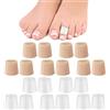 Hemiks 20 Proteggi Dita Piedi, Protezione Dita Piedi Ditali in Silicone per Dita, Protezione Alluce Unghia per le Dito Dei Piedi Prevengono lo Sfregamento (Cachi, Bianco)