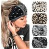Kavya Fascia Capelli Donna 4 Pcs 7'' Elastico Cerchietto Capelli Donna Movimento Yoga Fasce Per Capelli Bandana Extra Large Headband Boho Accessori Per Capelli (Nero)