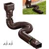 ALKNOT Prolunga flessibile per grondaia, tubo di scarico, flessibile, rotonda, per tubo di scarico 80/100 mm, allungabile da 47 a 150 cm, prolunga per grondaie, 1 pezzo (marrone)