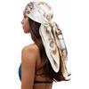 BelleVive Sciarpa quadrata di seta, stampata, fazzoletto per capelli, ideale come foulard o accessorio alla moda per tutte le stagioni, 90 cm, multicolore