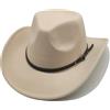 MivBuks Cappello da cowboy, da donna e da uomo con nastro, costume da cowgirl, cappello da cowboy, cappello da cowboy,, Beige 01., M