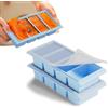 AGARES Vassoio per congelatore in silicone extra large con coperchio, 2 pezzi Super Cubes Freezer Tray - Vassoio per cubetti di ghiaccio grande - Produce 8 cubetti perfetti da 1 tazza (Azzurro)