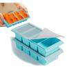 AGARES Vassoio per congelatore in silicone extra large con coperchio, 2 pezzi Super Cubes Freezer Tray - Vassoio per cubetti di ghiaccio grande - Produce 8 cubetti perfetti da 1 tazza (Blu)