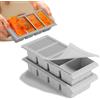 AGARES Vassoio per congelatore in silicone extra large con coperchio, 2 pezzi Super Cubes Freezer Tray - Vassoio per cubetti di ghiaccio grande - Produce 8 cubetti perfetti da 1 tazza (Grigio)
