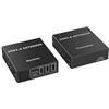 PremiumCord Extender USB 3.0 A 4 Porte Su Cat5E/Cat6/Cat6A Fino A 100 m, 5 Gbps, RJ45, Ethernet, Custodia In Metallo, Nero