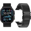 Msksjer Cinturino Milanese Compatibile con Apple Watch 42mm(Series 11 10) 41mm 40mm 38mm Donne Uomini, Fibbia Stile Paracadute, Cinturini in Metallo per iWatch 9 SE 8 7 6 5 4 3 2 1