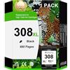 CRTBOTW Compatibile con cartucce d'inchiostro HP 308XL, HP Envy 6110e, 6120e, 6122e, 6130, 6132e, 6532e (1 nero)