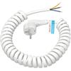 PABANCE Cavo a spirale da 2 m, 0,2 m a 2 m, cavo a spirale estensibile con spina a contatto di protezione, cavo di prolunga Schuko, 230 V/16 A, IP20, per interni, bianco