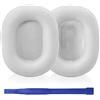 Aiivioll Cuscinetti auricolari di ricambio per cuffie Airpods Max, in pelle proteica e memory foam (bianco argenteo)