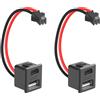 QIANRENON USB & USB C 2 porte, connettore di ricarica a scatto da 5 V, 2 A, JST SM a 2 pin su USB 2.0 + presa USB di tipo C incorporata, adattatore di montaggio, per luci a LED, giocattoli, mobili, 7