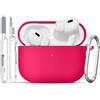 TNSNK for AirPods Pro 2nd/1st Case, Silicone Shockproof Protection Case with Clean Kit & Keychain, Support Wireless Charging - Rose