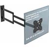 DQ WALL SUPPORT Rotate XL TV supporto da parete, si estende, gira, inclina, ruota, TV circa 24-50 pollici - 25kg, fino a VESA 200x200mm, supporto TV (Nero, 108,5 cm / 25 kg)