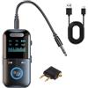 Colexy 2 in 1 Trasmettitore Ricevitore Bluetooth, AUX Bluetooth 5.3 Auto Vivavoce Doppie Coppie, 3.5mm Jack Audio Adattatore su Aereo, Stereo di Casa/Auto, PC/TV/Altoparlanti