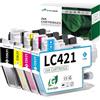 Greenjob LC421 Cartucce Compatibili per Brother LC421 LC421VAL LC-421XL LC-421XLVAL LC421XLVAL Multipack per Brother MFC-J1010DW DCP-J1140DW DCP-J1050DW DCP-J1800DW (4-Pack)