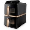 PHILIPS - Serie 4000 Airfryer doppio cestello Verticale, Friggitrice ad aria da 10L, 13 metodi di cottura, Rivestimento ceramica PFAS Free, Pulizia in