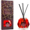 Mercury Diffusore di Fragranza Gold Melograno Selvatico 700 ml con Bacchetti in Fibra