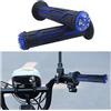 Adunsiaoto 2 Pezzi Motociclo Manopole Motocicletta Manubri Alluminio, Copertura Manubrio Moto Antiscivolo, Moto Scooter Universale Maniglia Antiscivolo, Copertura Del Manubrio Gomma Alluminio(Blu)