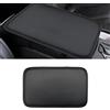 CGEAMDY Cuscino per Bracciolo Auto Universale, Fodera in Pelle con Texture di Pelle per Console Centrale dell'Auto, Accessori di Protezione Interna per la Maggior Parte delle Auto, SUV e Camion (Nero)