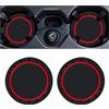 Adunsiaoto 2 Pezzi Sottobicchieri Universali per Auto, Sottobicchieri Da Auto Universale Antiscivolo in Silicone, Universale Tappetino per Veicoli Inserto Automatico Sottobicchiere(Rosso)