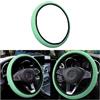 CGEAMDY Coprivolante Auto Universale Diametro 37-38 cm, Coprivolante Elastica del Volante, Microfibra Traspirante in Seta Ghiaccio, Calda in Inverno e Fresca in Rstate, Antiscivolo (Verde)
