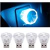 CGEAMDY 4 Pezzi Lampada Decorativa per Auto, Luce LED Stroboscopica USB, Luce Ambientale USB Auto, Illuminazione Ambientale Portatile RGB, Accessori Decorativi Universali Interno Auto(Blu Ghiaccio)