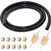 CGEAMDY Tubo Benzina Tubo Carburante Kit 2 Metri Linea Carburante con 10 Fascette Stringitubo, 2 Pezzi Gas Inline Filtri Carburante, Kit Tubo Benzina Tubazioni e Tubi per Alimentazione Moto