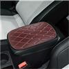 Adunsiaoto Cuscino Bracciolo Auto, Protezione per Bracciolo Auto in Pelle Impermeabile, Protezione per Scatola del Sedile del Bracciolo Auto, Accessori per L'interno Dell'automobile(Borgogna/Beige)