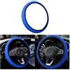 CGEAMDY Coprivolante Auto Universale Diametro 37-38 cm, Coprivolante Elastica del Volante, Microfibra Traspirante in Seta Ghiaccio, Calda in Inverno e Fresca in Rstate, Antiscivolo (Blu)